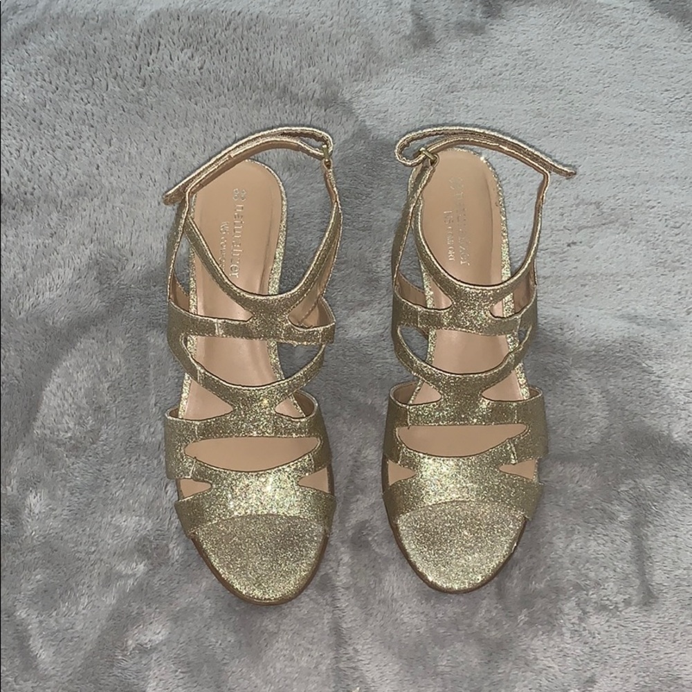 Glitter gold heels